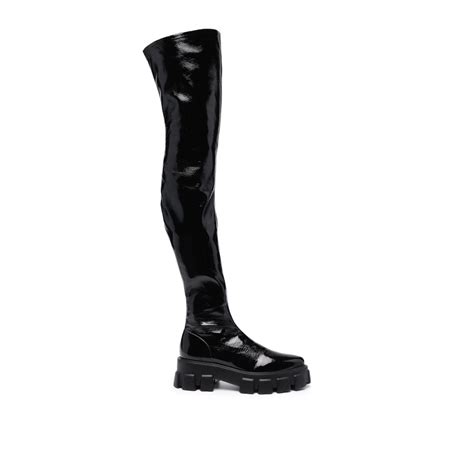 prada rainboots|thigh high Prada boots.